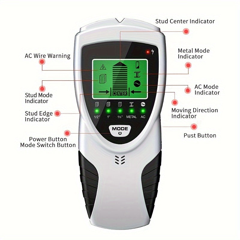 Wall Detector Nail Finder Wall Scanner with LCD Screen Live Wire and Metal Detection
