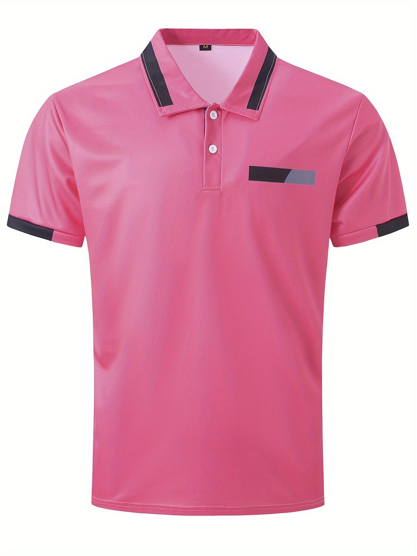 Men's Short Sleeve Shirt with Chest Print and Turnover Collar Summer Casual Polyester