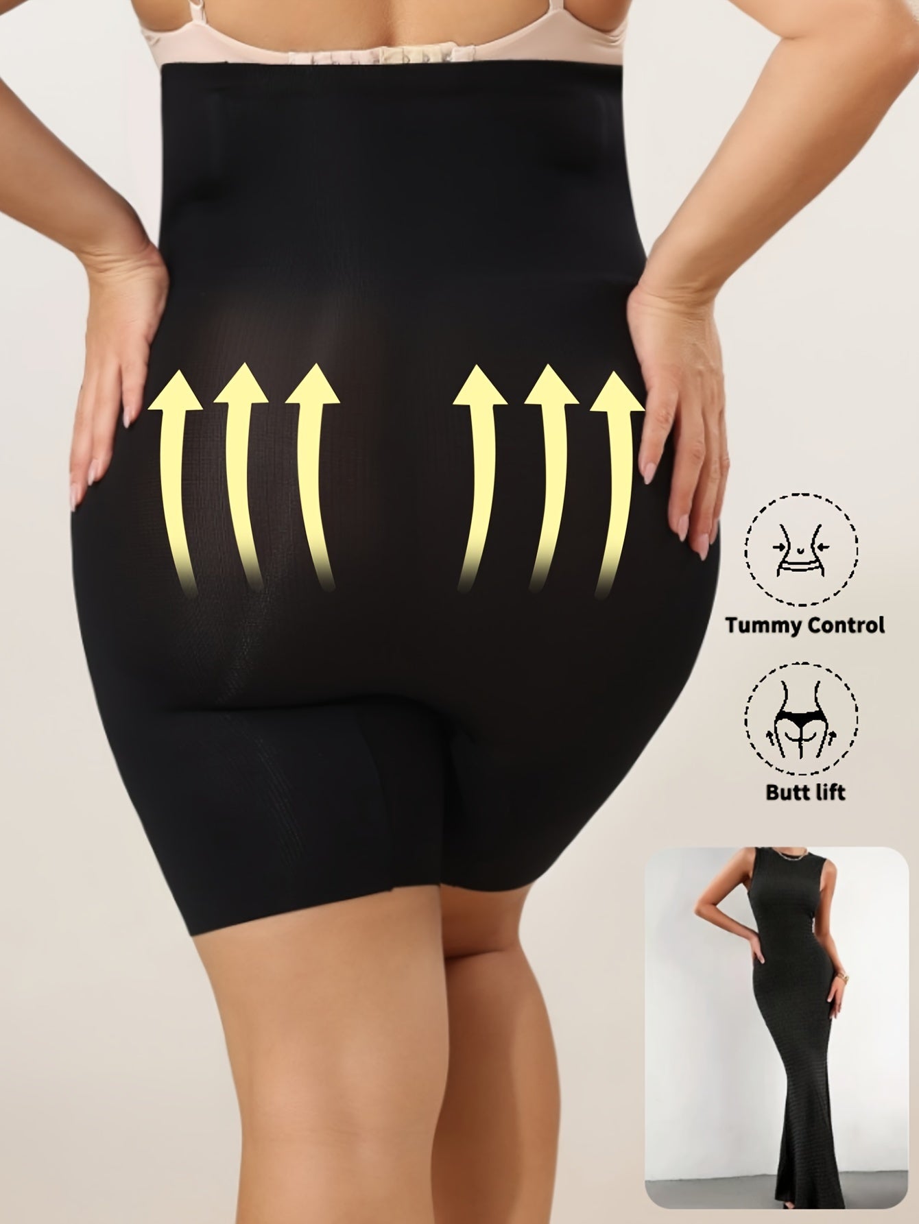 Women's Plus Size High-Waist Shapewear Shorts Nylon Breathable All-Season