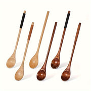 Japanese-Style Honey Stirring Spoon with Twisted Round Wooden Handle