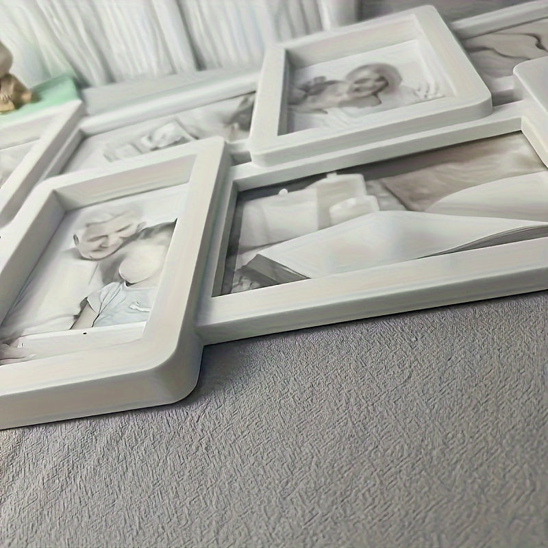 Стильная коллажная рамка для фотографий для семейных и кино-воспоминаний - Полированный пластиковый финиш, овальная форма, горизонтальная ориентация - Мульти-фото выставка на стене для подростков и взрослых 14+