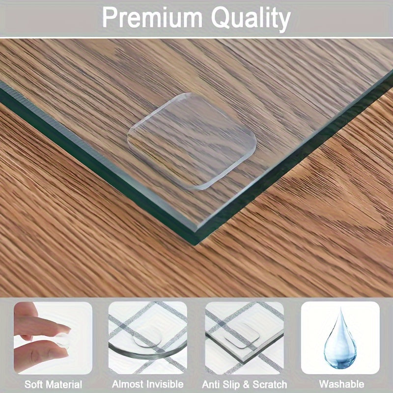 Non-Slip Glass Table Mats Set of 12 Transparent PVC Rubber Silicone Grips