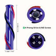 Replacement Brush Bar for V6 Vacuum Cleaner 4 Prong Drive No Screw