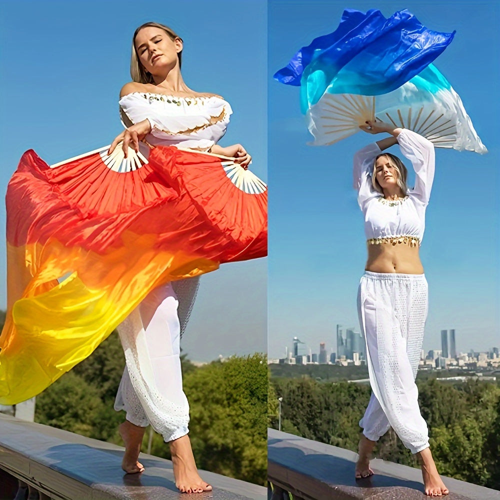 177.8cm Gradient Belly Dance Hoop for Right-Handed Performers Durable Silk-Like Texture