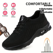 Women Safety Shoes Steel Toe Puncture-Resistant Work Footwear Breathable