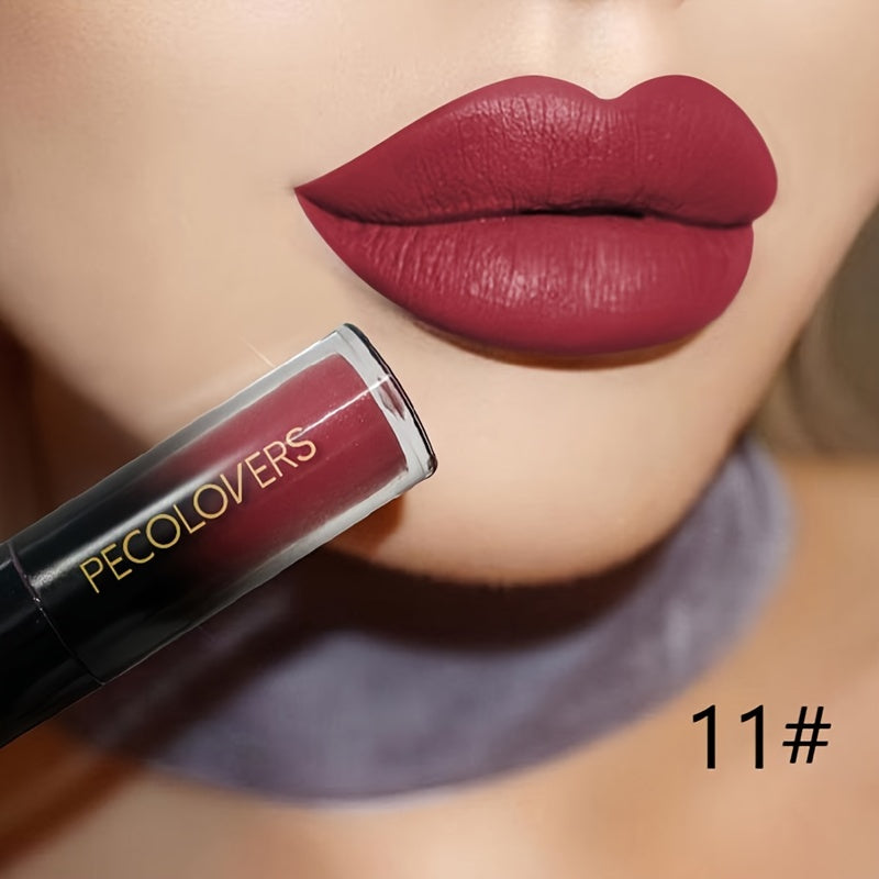 Brillo de labios mate de terciopelo para mujeres, barra de labios líquida de larga duración, 14 tonos