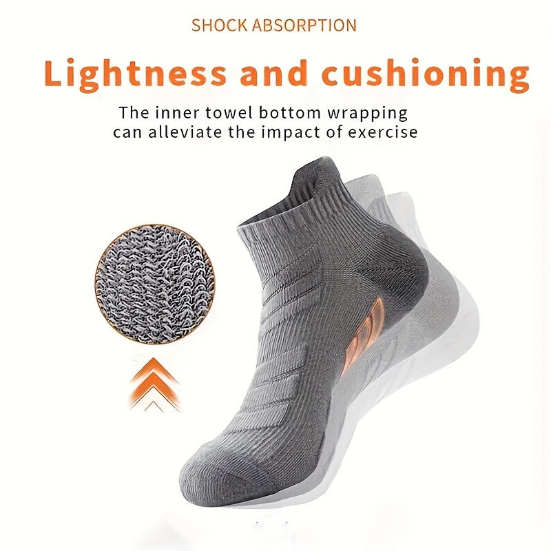 Мужские спортивные носки 5 пар дышащие противоскользящие толстые полотенцовые с амортизатором