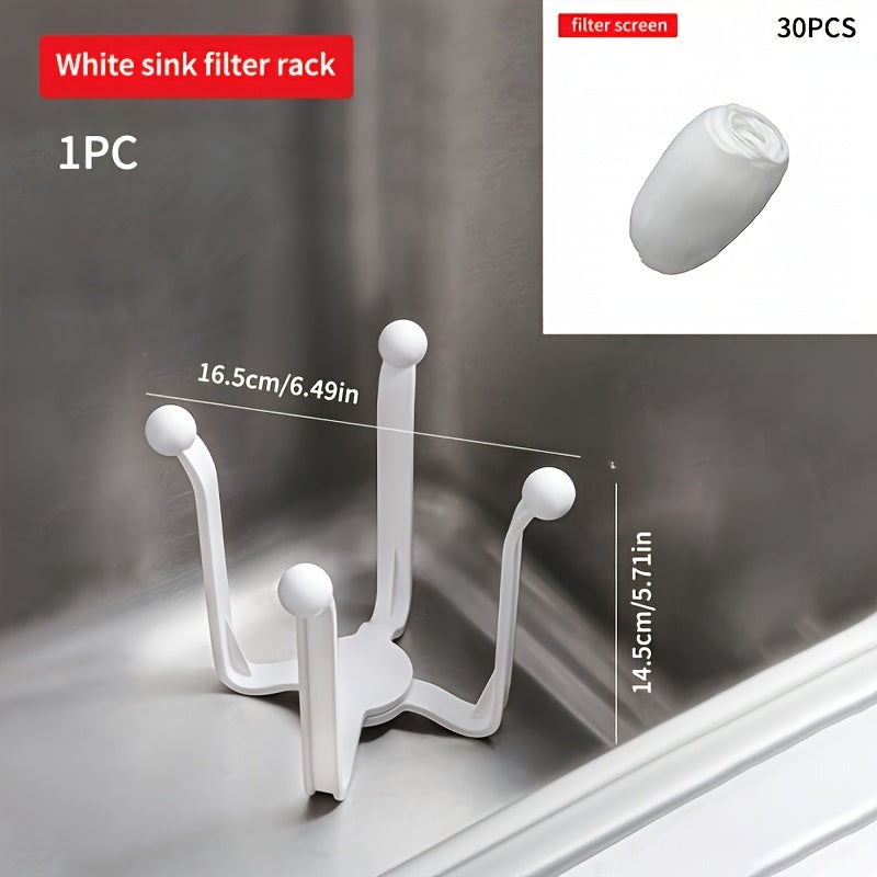 Filtro de fregadero de cocina de plástico y estante de drenaje de almacenamiento abierto, organizador duradero
