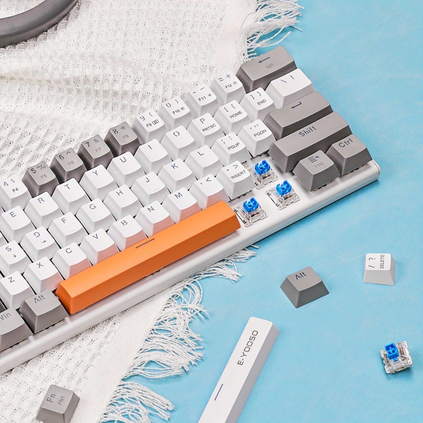 60% Mechanical Gaming Keyboard LED Backlit Black Gray or White Gray Compact for Windows and Mac