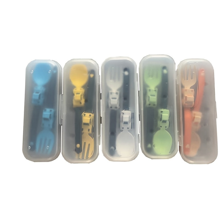 Kids Cartoon Race Car Kids Utensils Fork and Spoon Set for Children Self-Feeding
