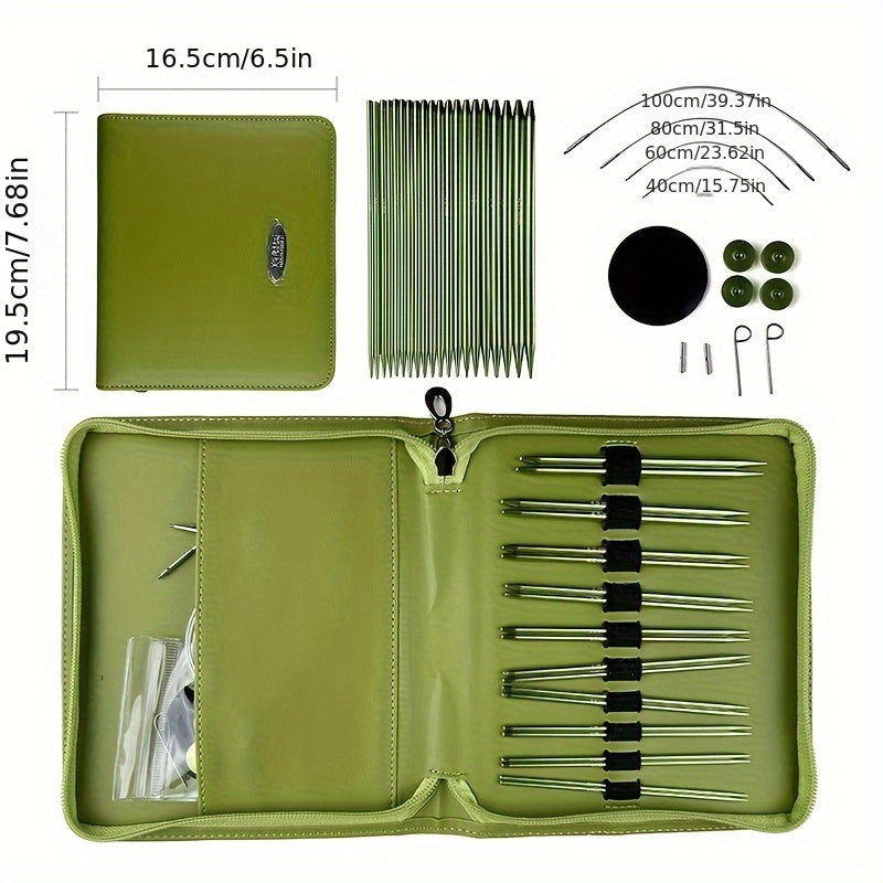 Green Aluminum Oxide Interchangeable Knitting Needles for Sweater Making