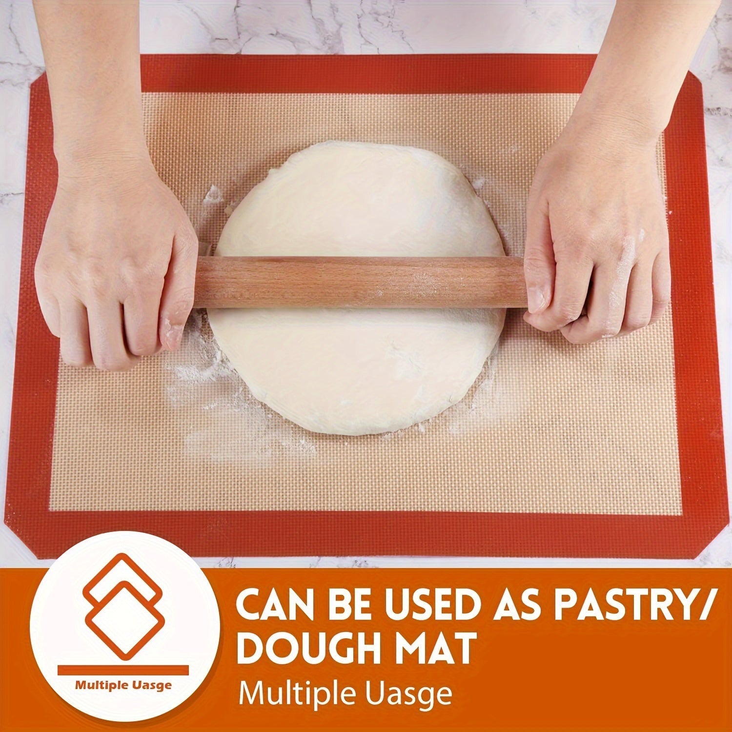 Набор из 4 антипригарных силиконовых ковриков для выпечки пищевого качества для печенья и выпечки