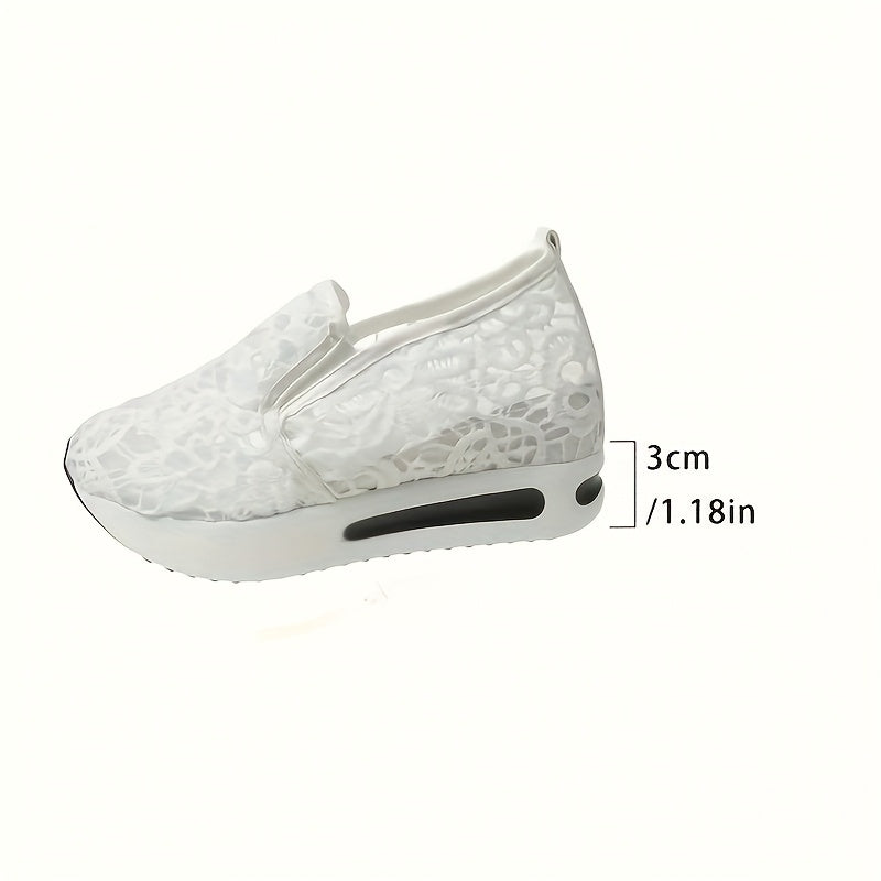 Women's Hollow-Out Low-Top Sneakers, Breathable, Lightweight, Casual Outdoor Shoes