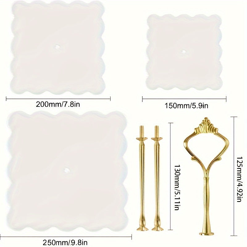 Resin Mold for Paper Cup Service Stands Silicone Round Square DIY Craft Accessories