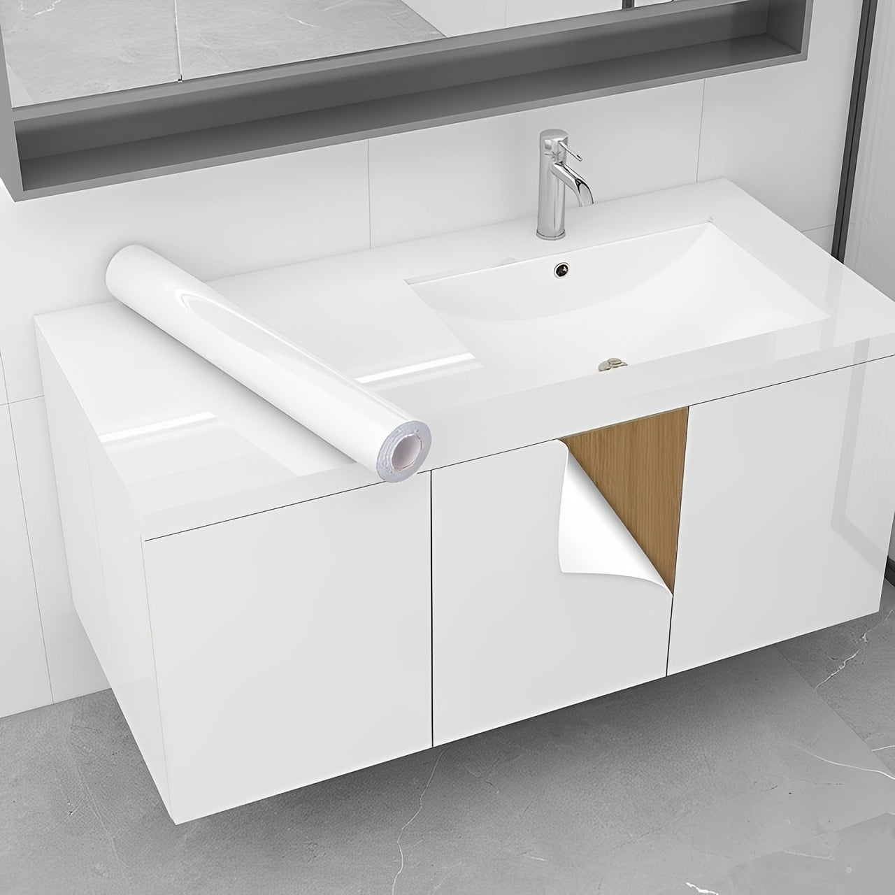 Waterproof Peel and Stick Marble Wallpaper Vinyl Self-Adhesive Wall Covering for Kitchen Backsplash and Furniture