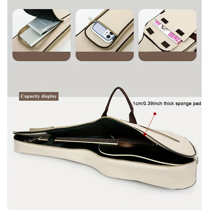 Waterproof 40/41 Inch Acoustic Guitar Gig Bag with 10mm Padding and Adjustable Straps