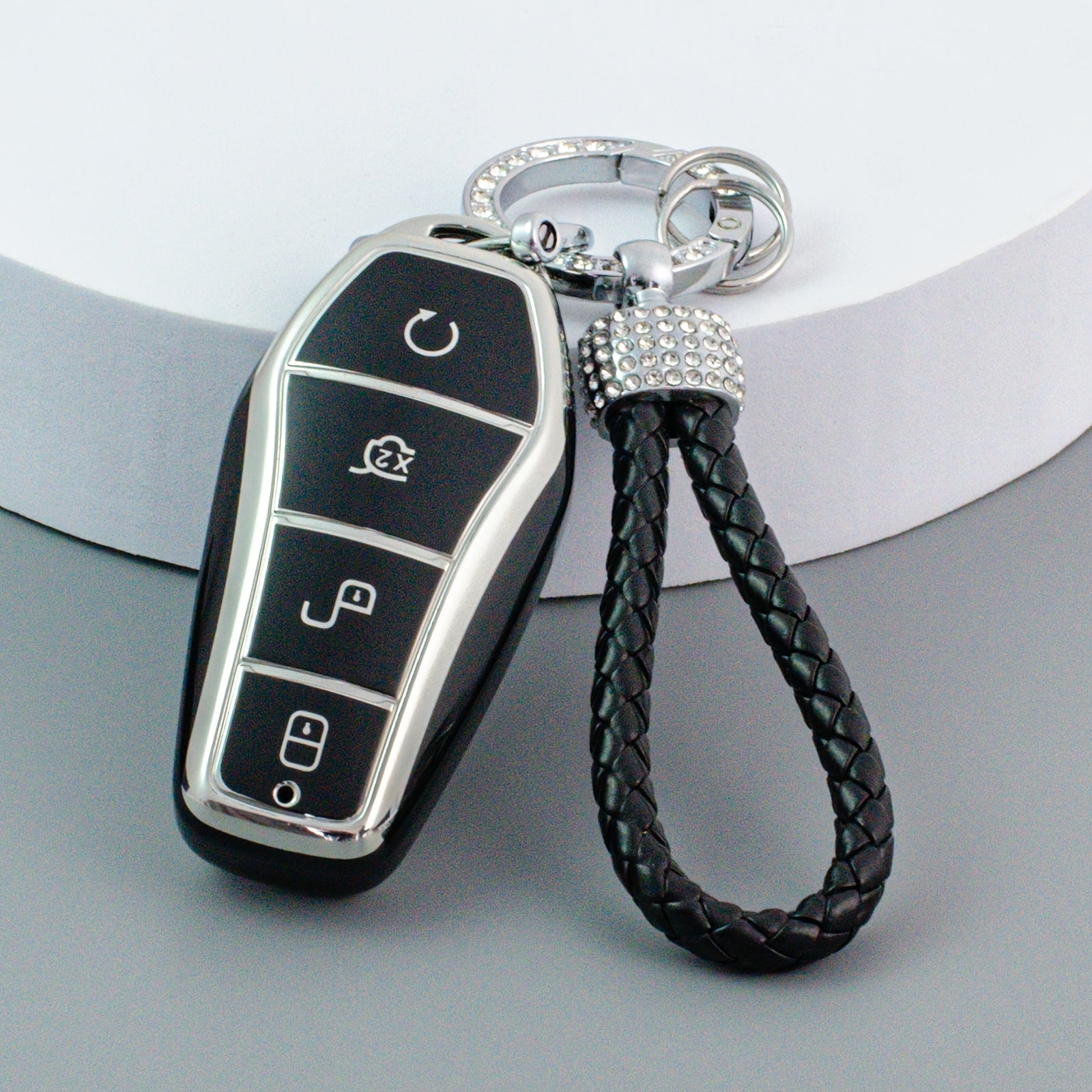 Universal Soft TPU Key Fob Cover Case with Keychain for Electric Vehicles