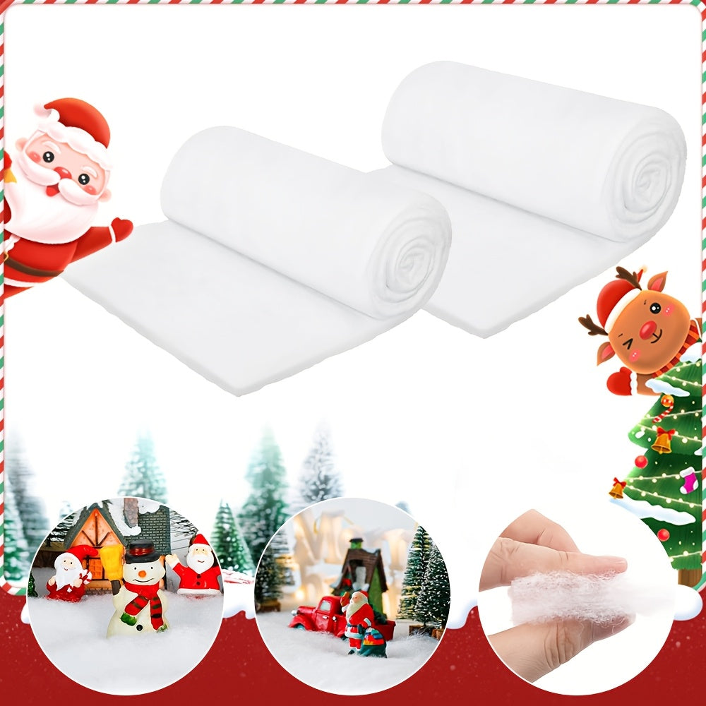 White Faux Snow Blanket for Holiday Decorations, Table Runner and Photo Backdrop