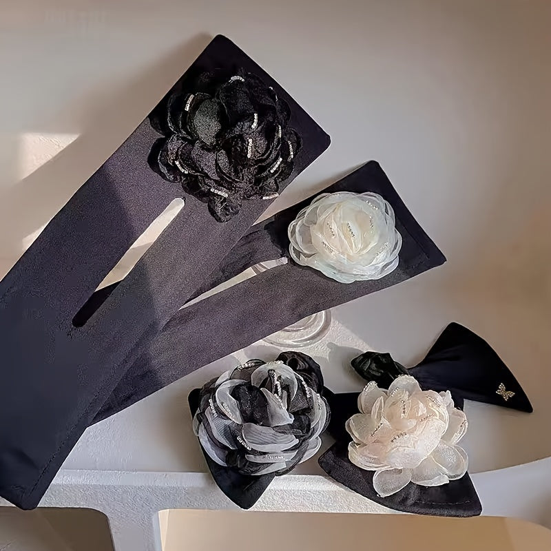 15 yoshdan oshganlar uchun polyester soch uslubi asbobi, kamon aksenti bilan, kundalik kiyim uchun mukammal.