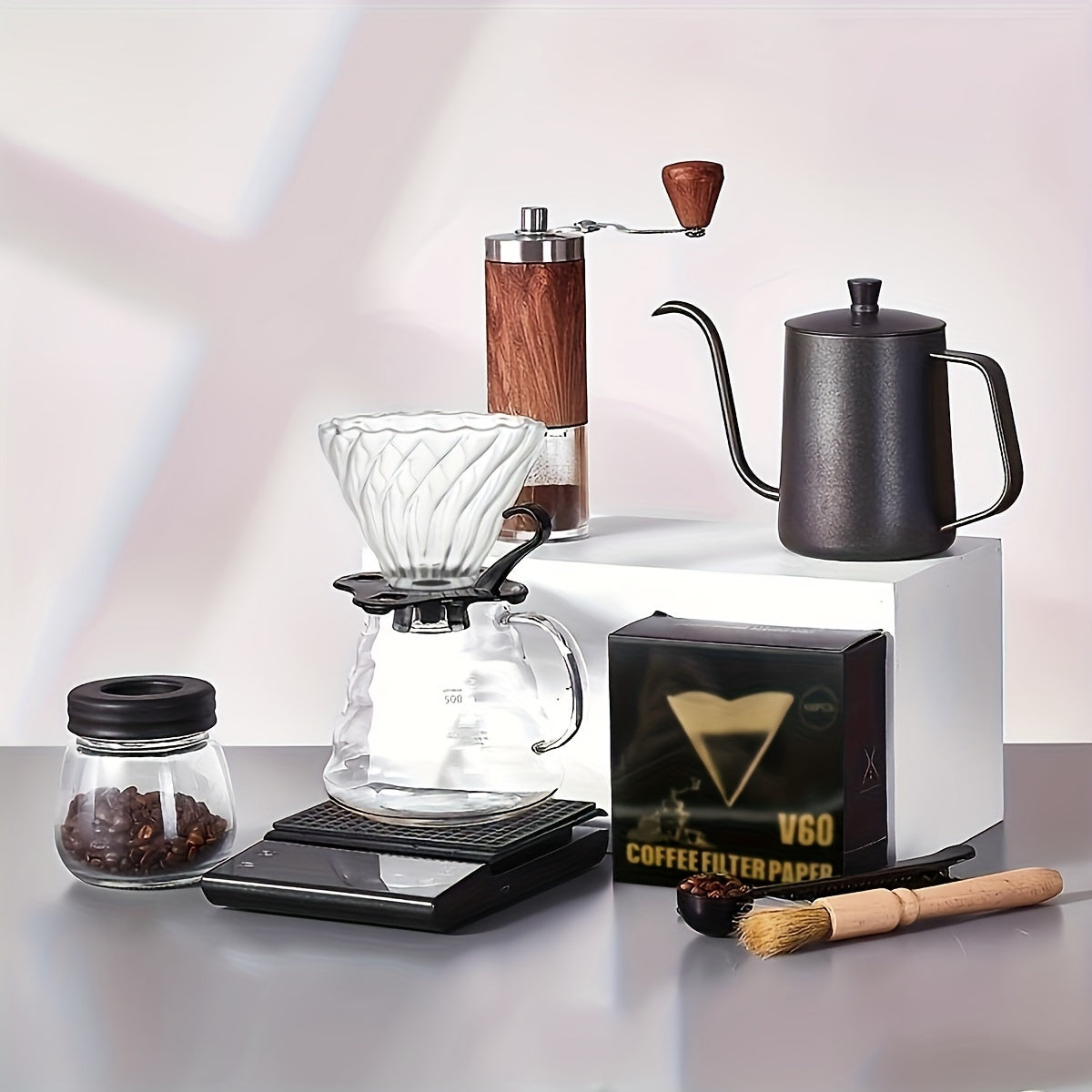 Outdoor Coffee Gift Set 5-10 Pcs Portable Powder Press Hand Brew Kit