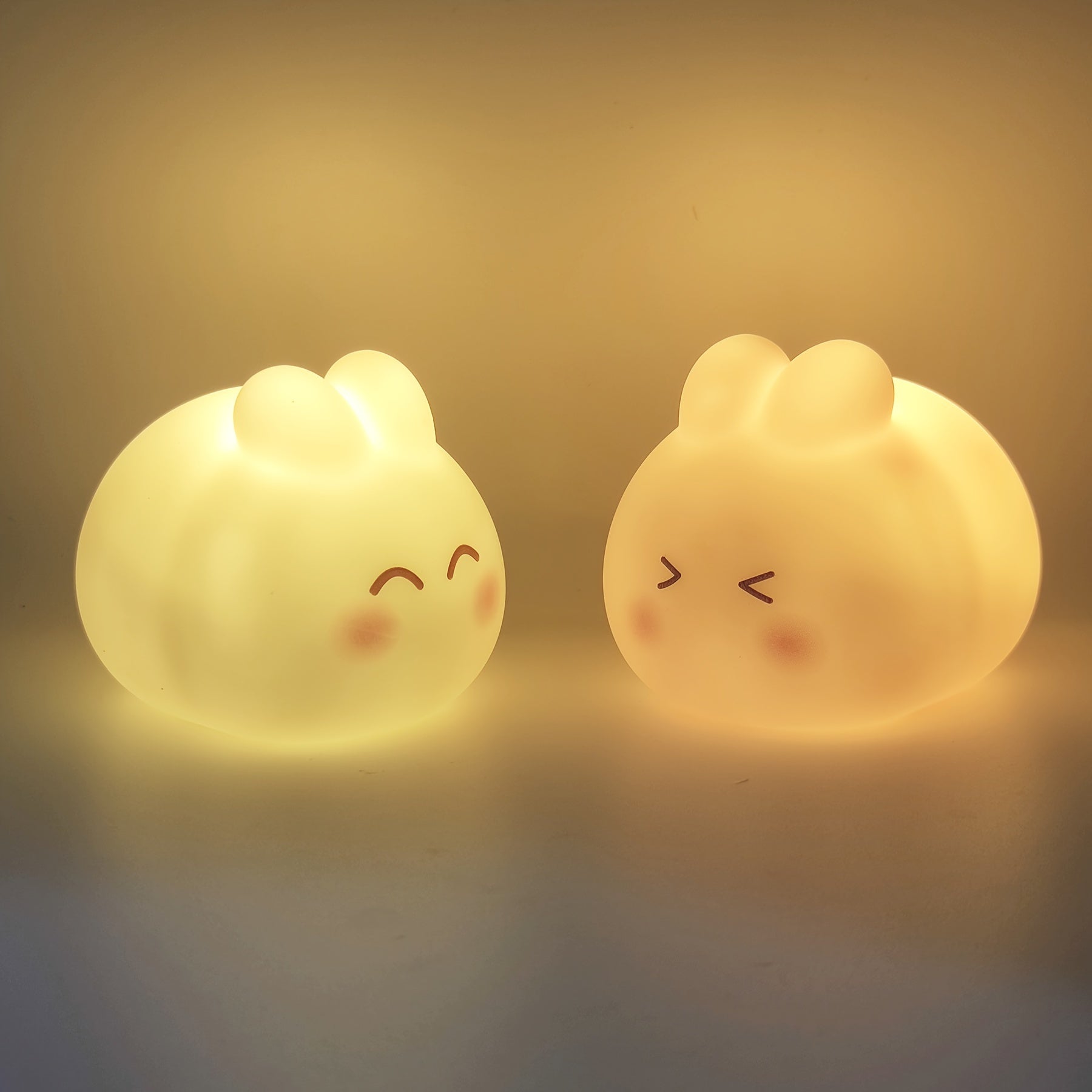 White Rabbit Shaped LED Night Light Cute Desktop Bedside Decor Eye Protection Festive Atmosphere