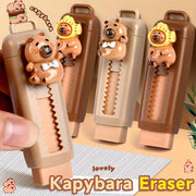 Capybara mavzusi Eraser Push-Pull dizayni sun'iy guma plastmassa oddiy chizish tasodifiy rang
