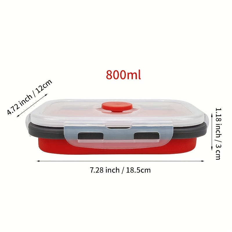 Set of Four Collapsible Silicone Food Storage Containers Stackable Meal Prep Bowls