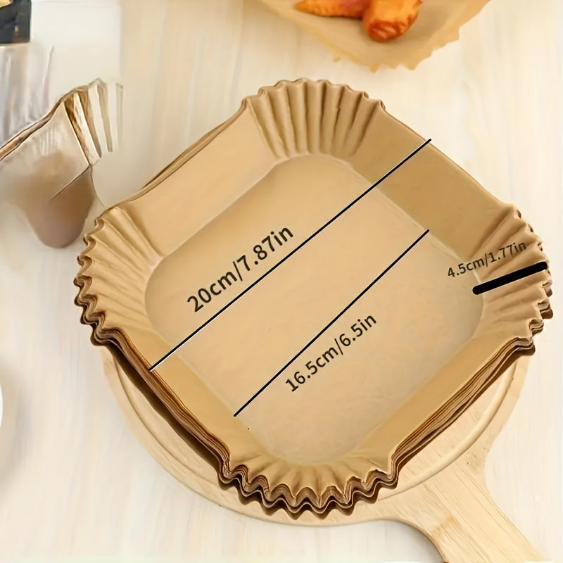 100 Square Sheets Heatproof Baking Parchment for Air Fryers and Ovens Non-Stick Easy to Clean
