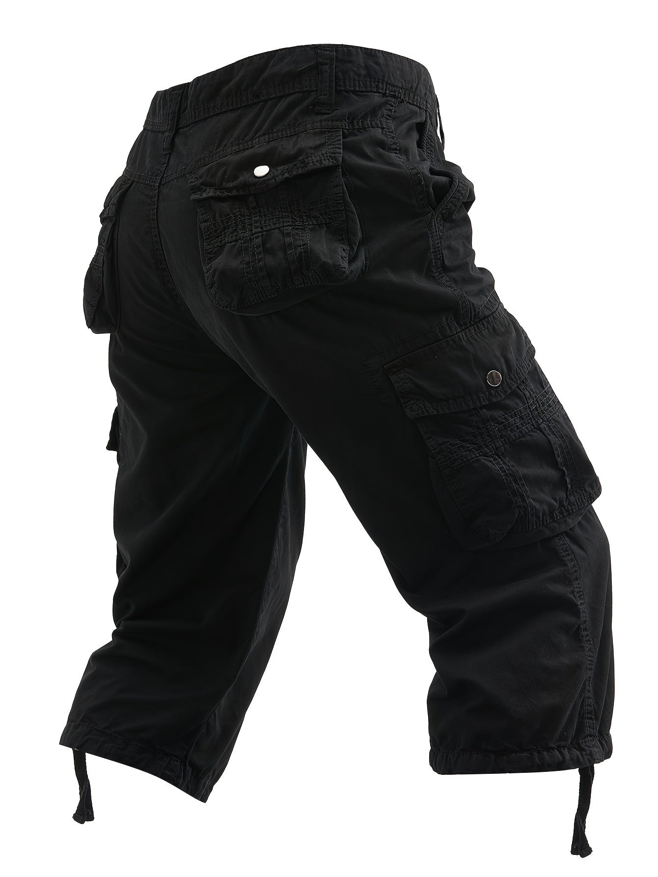 Men's Cotton Cargo Shorts Below Knee Multi-Pocket Outdoor Street Style