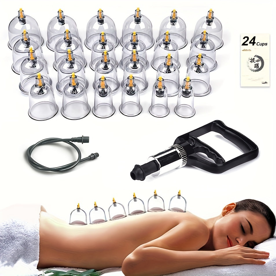 12-Piece Cupping Set with Pump and Extension Tube for Massage and Hijama Therapy