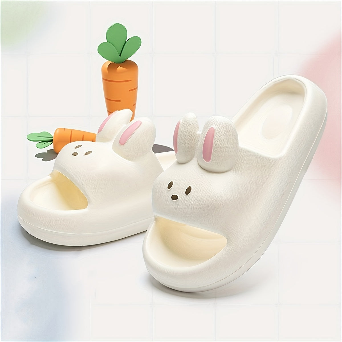 Kids' Summer Slides with Cartoon Bear Design Non-Slip EVA Sole for Boys and Girls