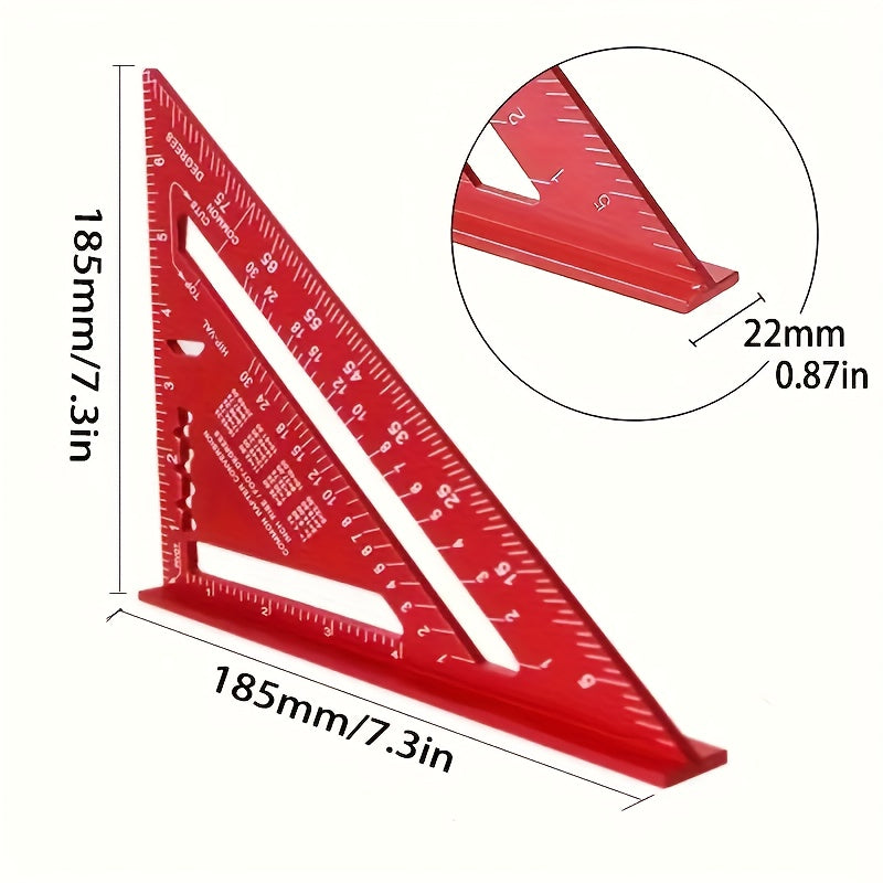 7-Inch Aluminum Woodworking Square Digital Display 0.1mm Accuracy Measuring Tool