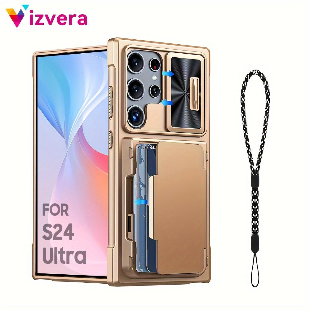 Samsung Galaxy S24 Ultra Wallet Case with RFID Blocking Card Holder and Kickstand