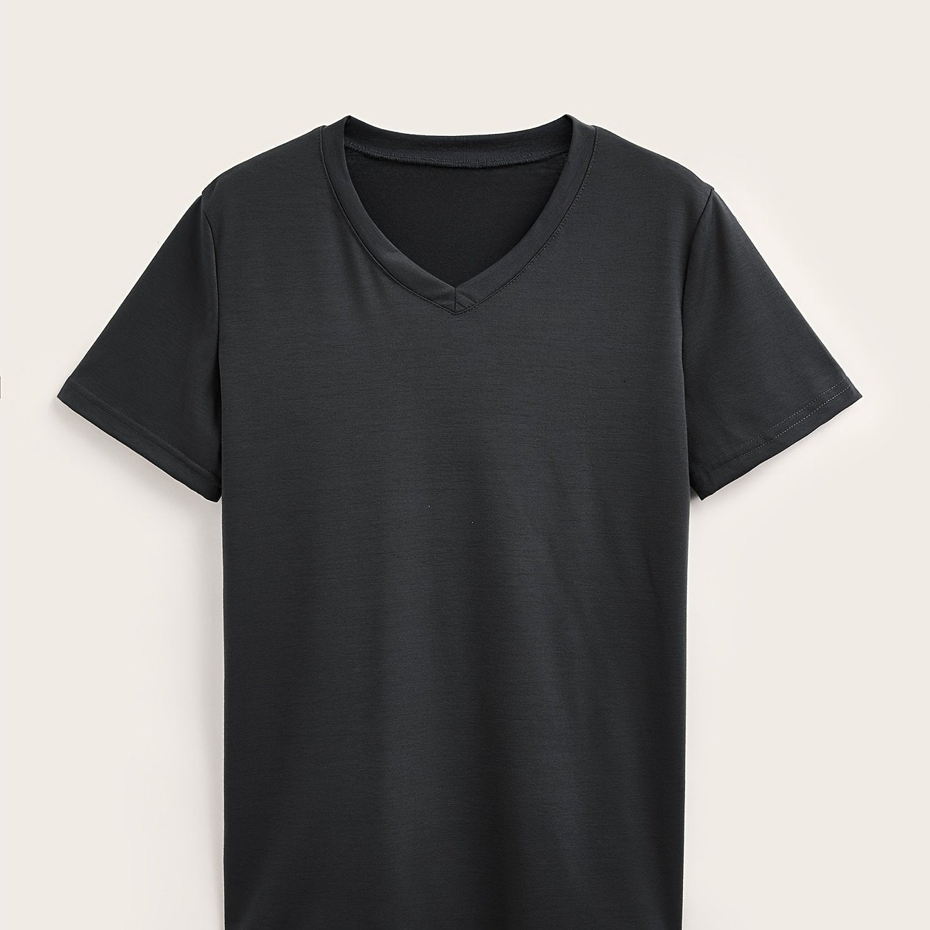 Women's Plus Size Solid Color V-Neck T-Shirt Short Sleeve Lightweight Summer Casual