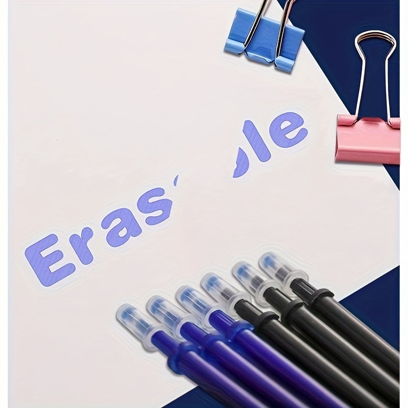 56 dona Erasable Gel Ink Ballpoint Pen Set O'rta nuqta 0.5mm Qora Ko'k chiziq