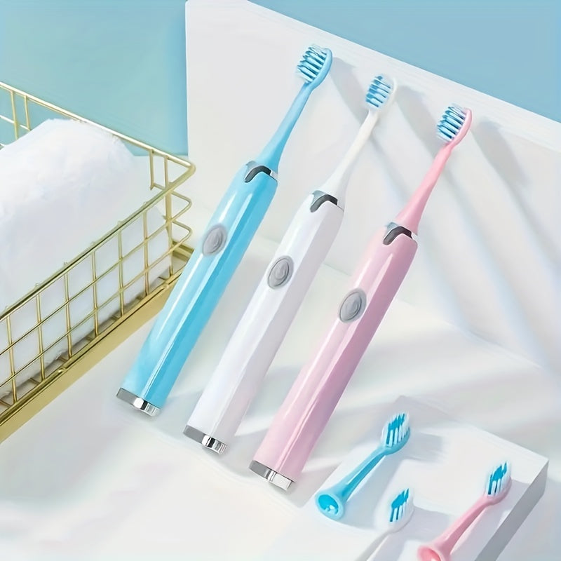 Electric Travel Toothbrush Set with 3 Brush Heads for Whitening and Portability