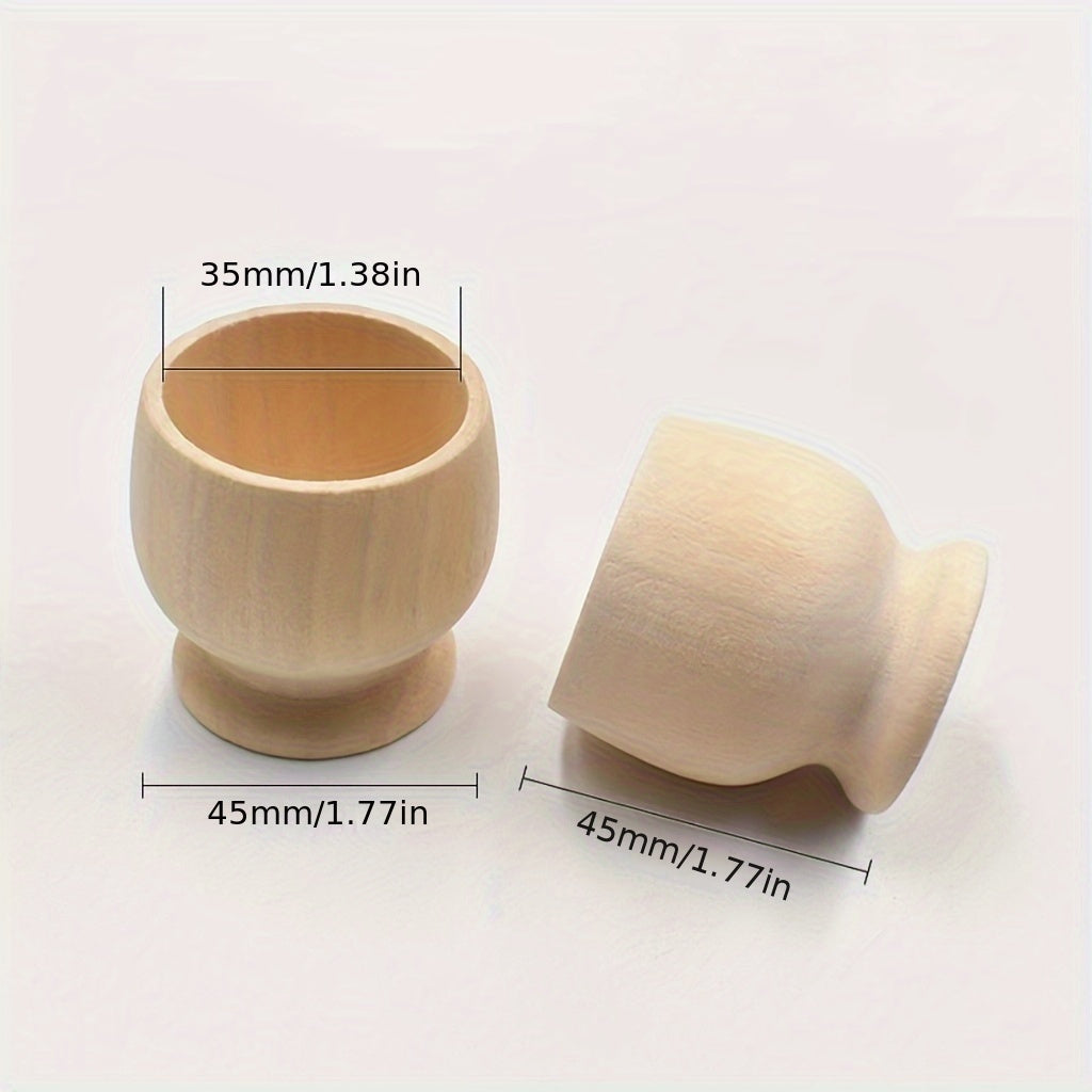 Set of Five Wooden Egg Holder Charms for Decoration