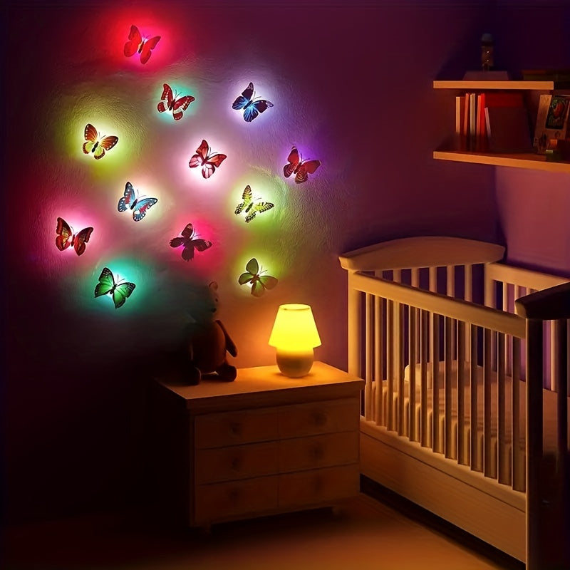 3D Butterfly LED Night Light for Nursery Garden Backyard Party Decor Battery Operated