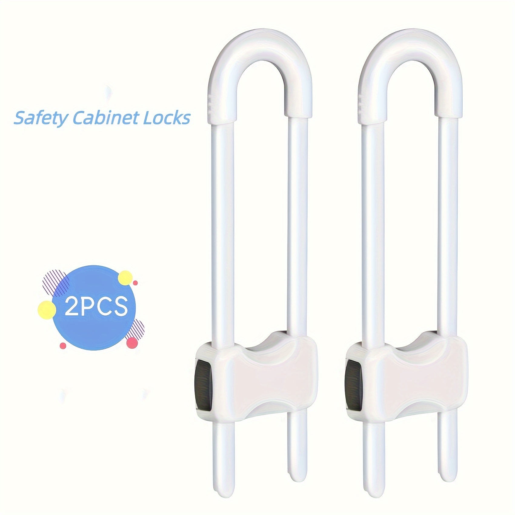 Childproof Cabinet Locks, Adjustable U-Shaped Latches for Kitchen and Bathroom