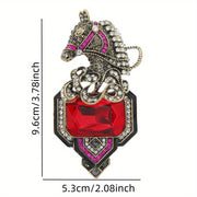 Uniseks vintage laval pin ot bosh qizil shisha tosh barokko alloy zargarlik buyumlari