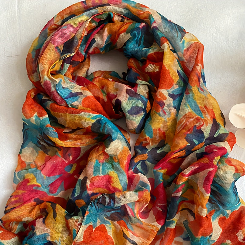 Lightweight Yarn Scarf for Women, Autumn Shawl Wrap, Elegant Layering Accessory