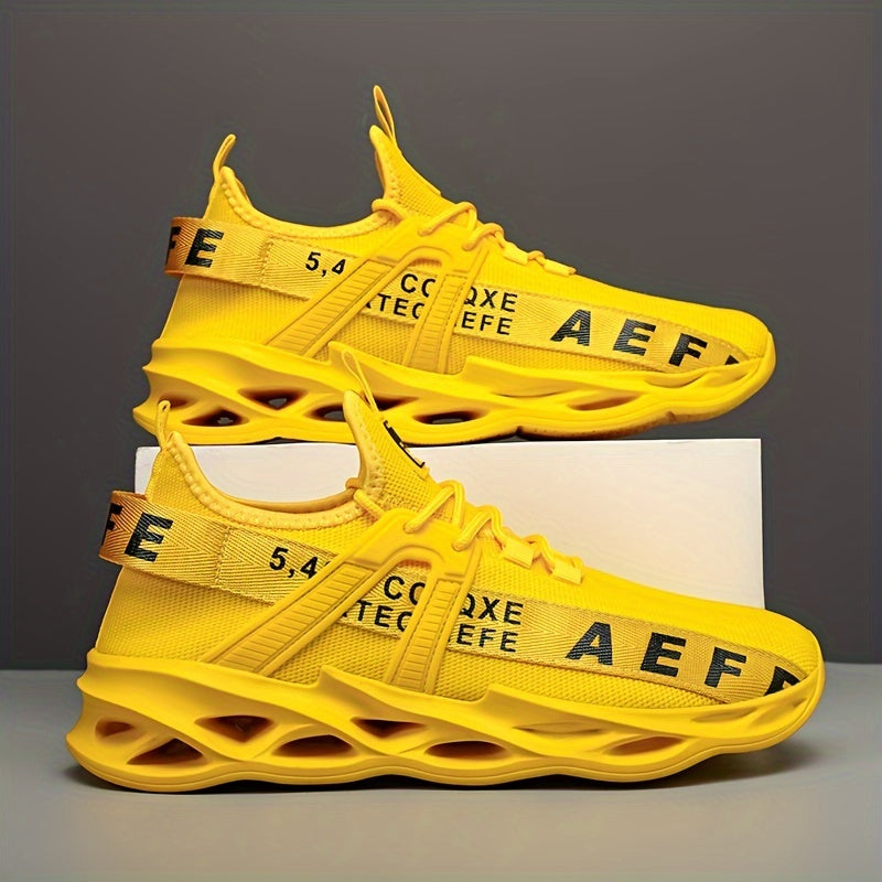 Men's Running Shoes with Shock Absorption Non-Slip Lace-Up Sneakers