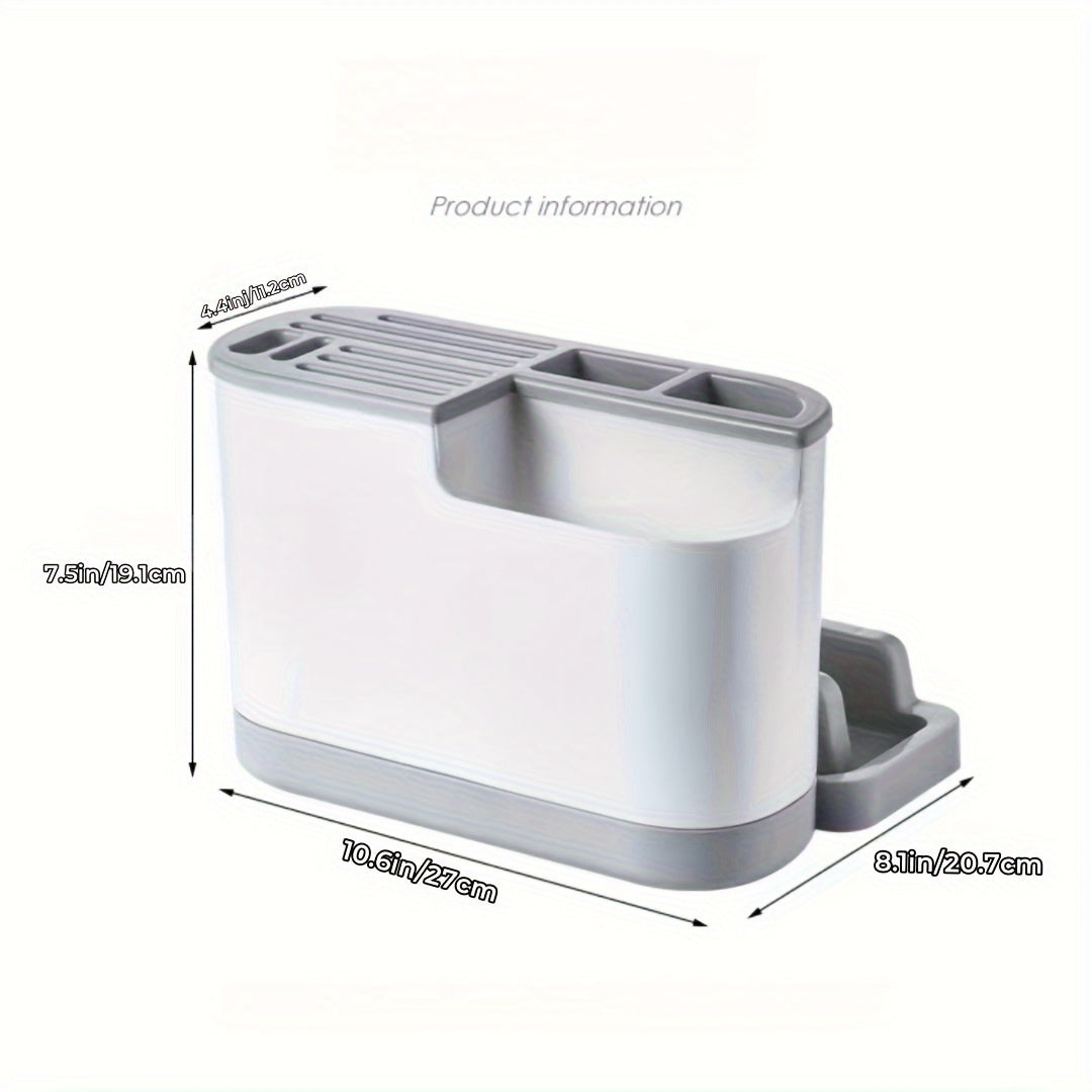 Modern Kitchen Storage Organizer with Cutting Board and Utensil Holder