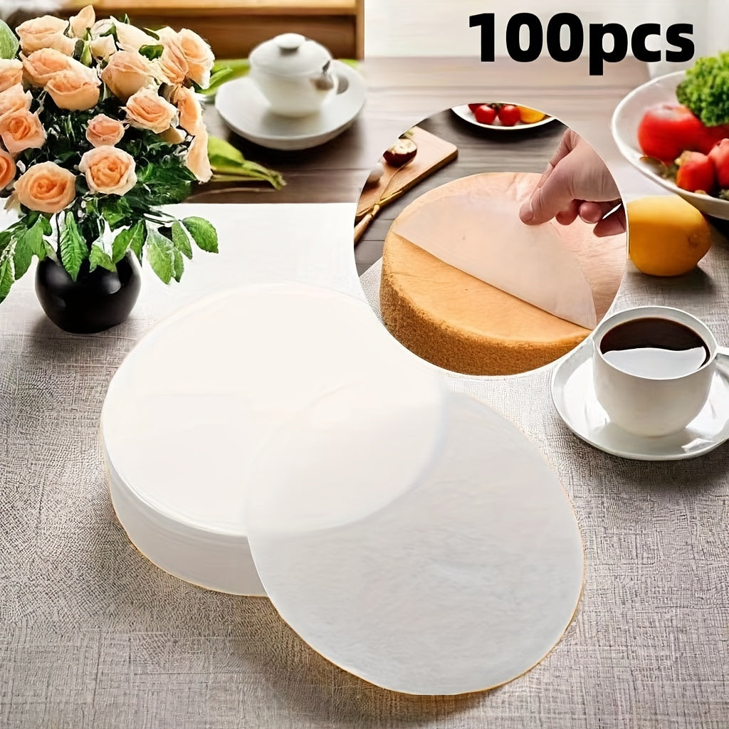 Non-Stick Round Baking Paper for Cheesecakes Chiffon Cakes Biscuits Breads Air Fryers Dutch Ovens Cupcake Separators Frozen Pies Pack of 50 or 100