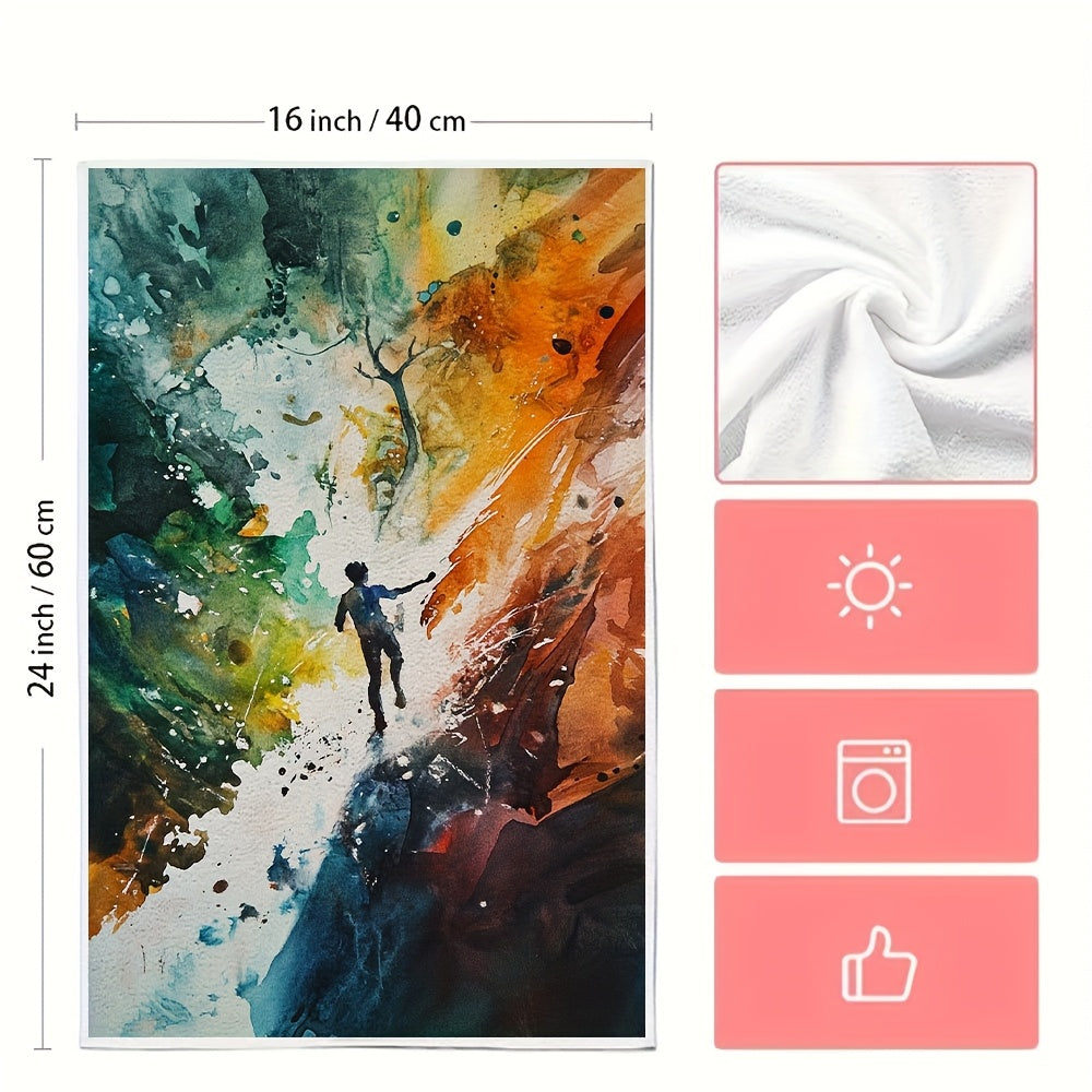 Vibrant Abstract Art Kitchen Towels 40x60cm Soft Absorbent Machine Washable