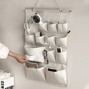 Fabric Wall-Mounted Storage Organizer with Four Pockets for Bedroom and Dorm
