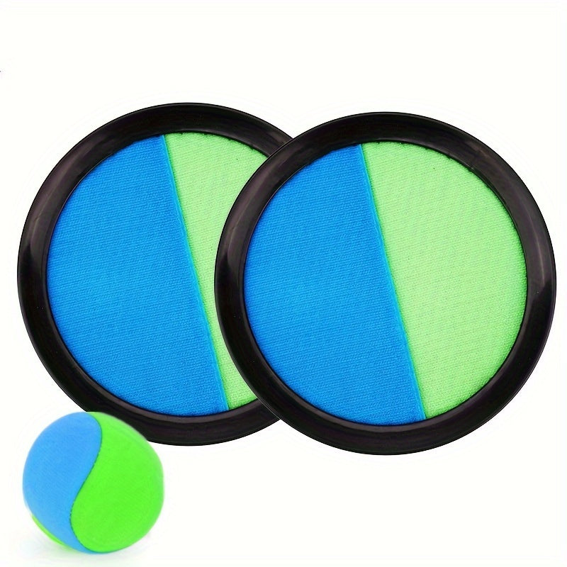 Kids Sticky Ball Set with 19cm Mixed Color Plastic Fly Disc and Suction Cup for Throw and Catch Game