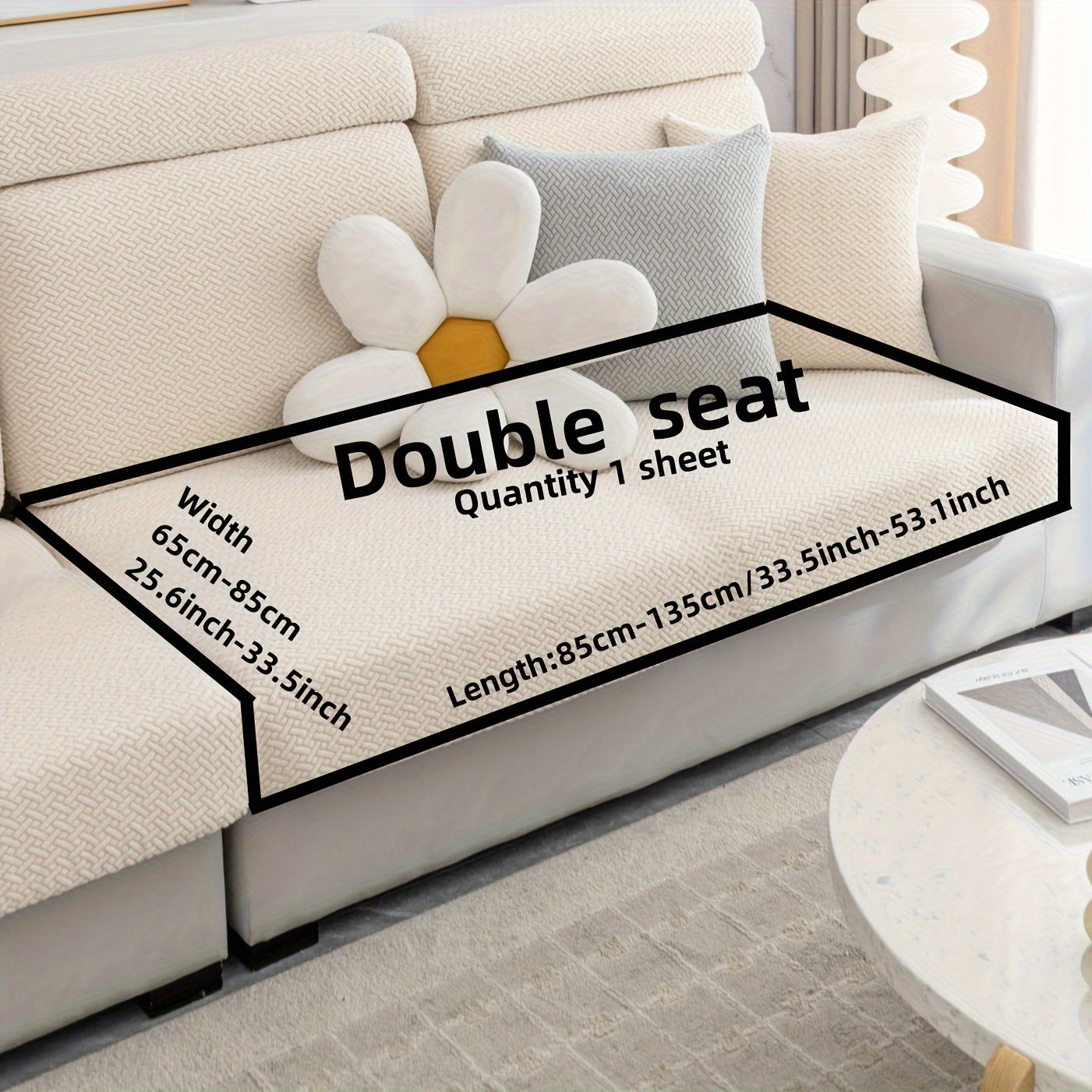 Checkered Polar Fleece Sofa Cover Universal Fit Machine Washable Multi-Purpose