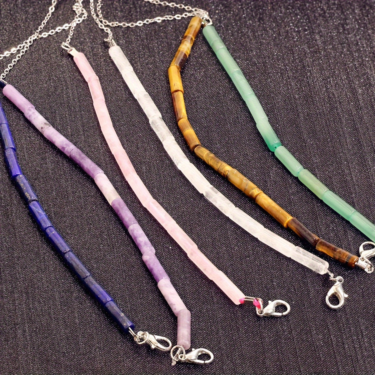 Цепочка из натуральных кристаллических чипсов с подвеской для очков и подвеской для наушников с кристаллом