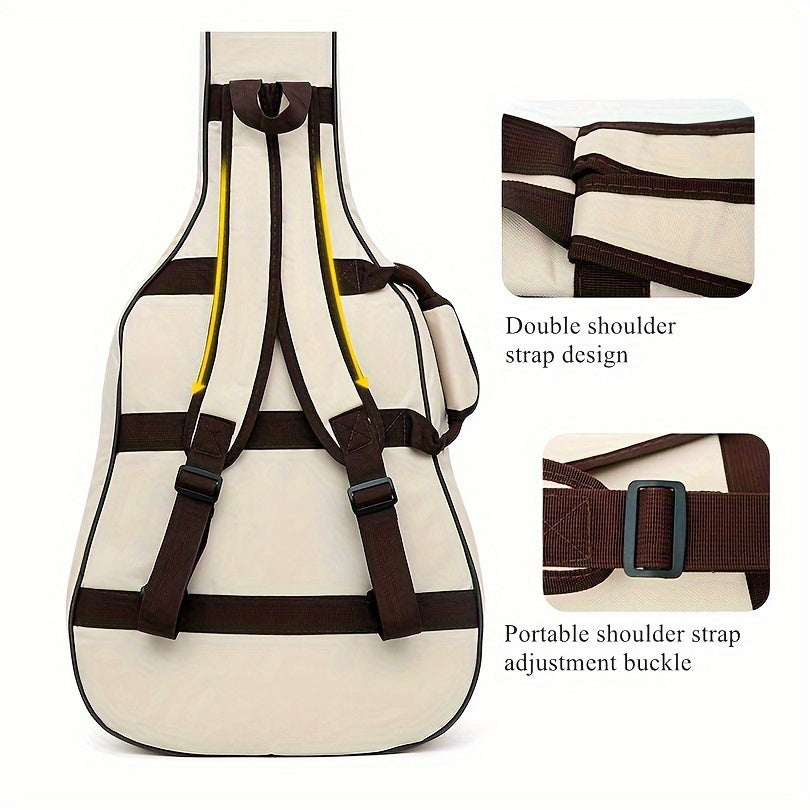 Waterproof 40/41 Inch Acoustic Guitar Gig Bag with 10mm Padding and Adjustable Straps